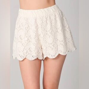 Free People Floral Scalloped Lace Shorts